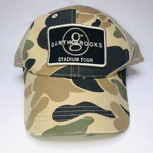 Garth Brooks Stadium Tour Hat Trucker Cap Black Snapback Mesh Back Country Music